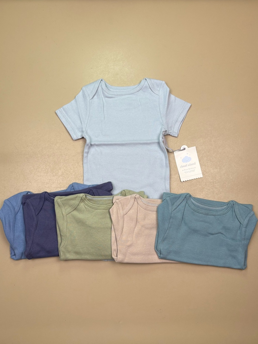 Cloud Island Baby Bodysuit 6 Pack 6-12M Pastel Short Sleeve Onesies NWT